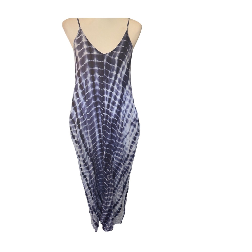 Lovestitch Maxi Dress Womens M/L Blue Tie Dye Boho Beach